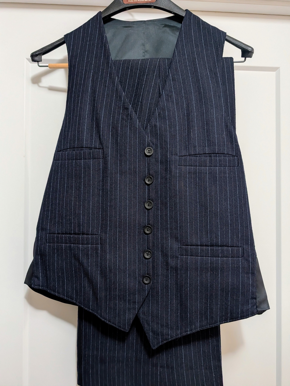 Men's John Weitz Pinstripe Set Waistcoat Vest & Slacks